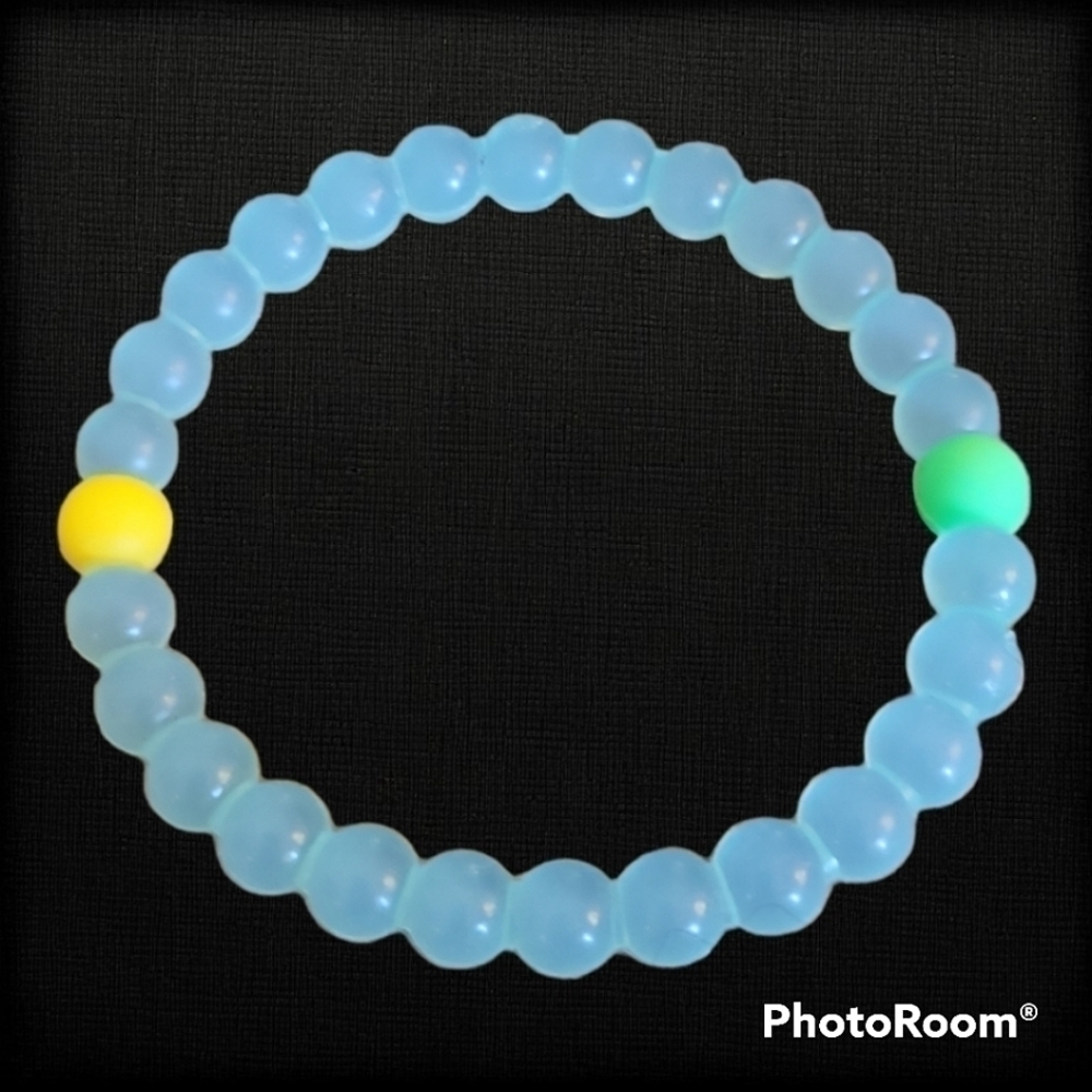5/$25 Silicone Rubber Waterproof Beaded Kidcore Stretch Bracelet